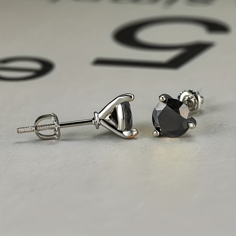 Spiral Stud Earrings 925 Sterling Silver Zircon Decor Delicate Jewelry