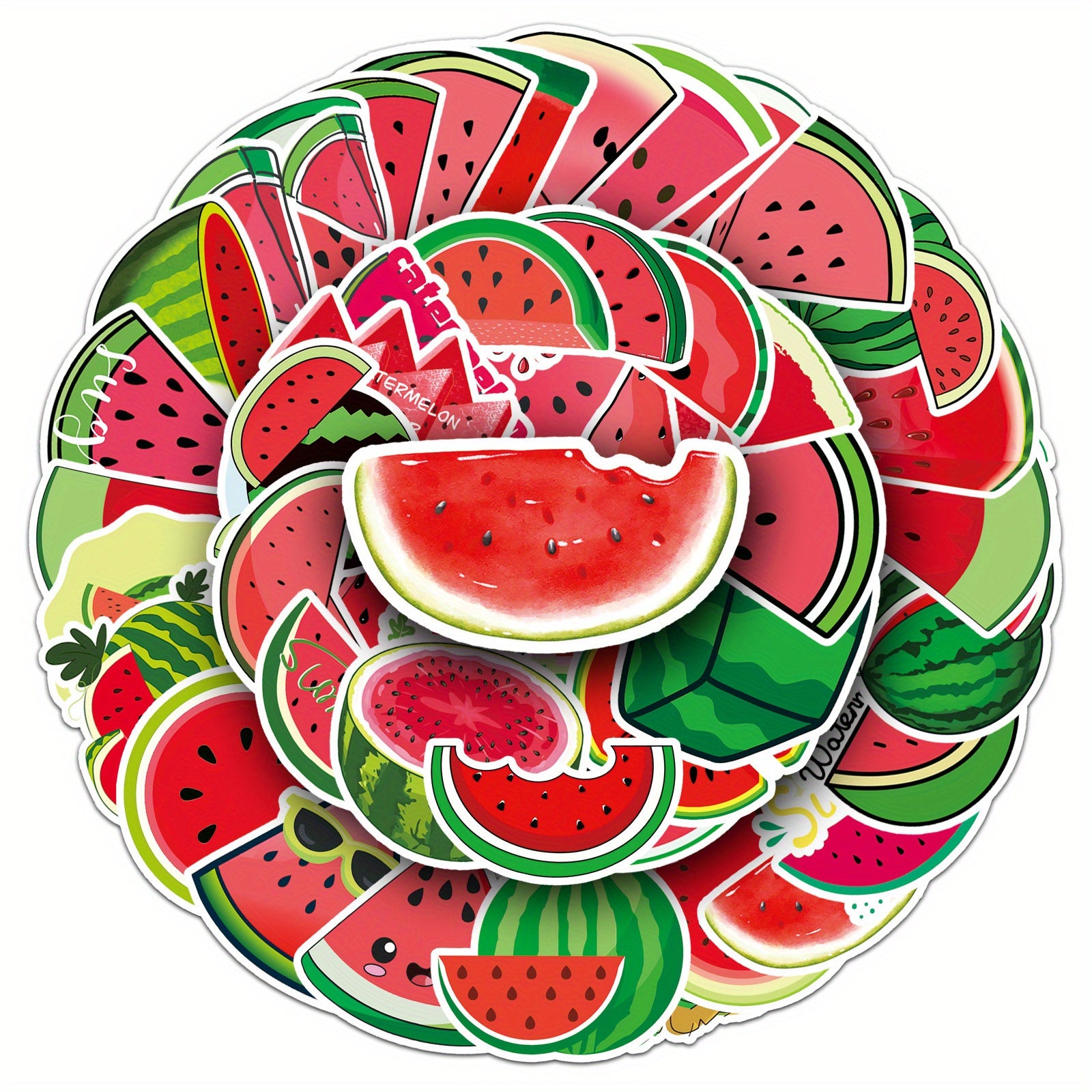 50pcs Watermelon Cartoon Stickers for DIY Projects Scrapbooking