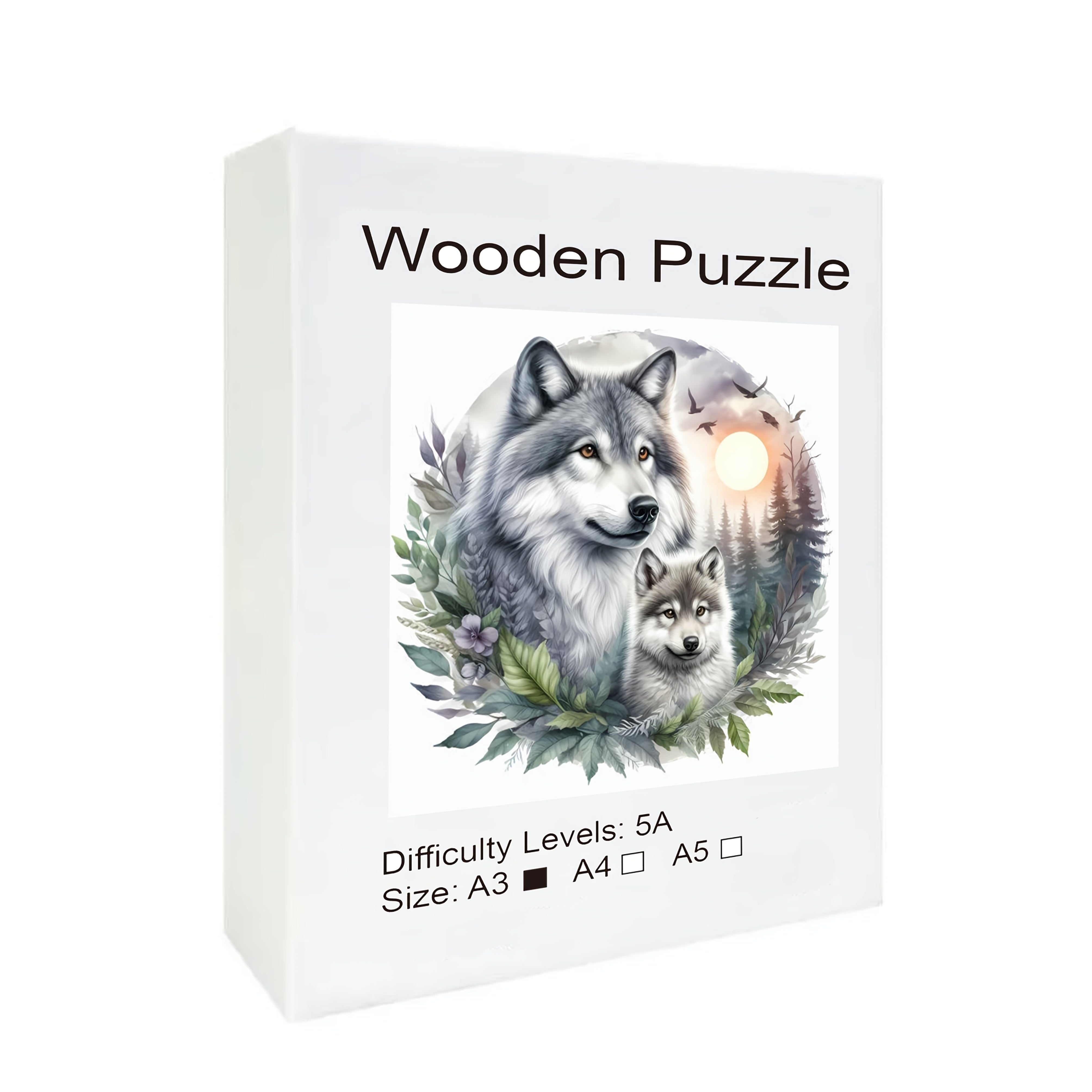Expert Wolf Wooden Puzzle for Adults Unique Irregular Circular Pieces