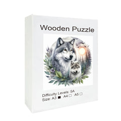 Expert Wolf Wooden Puzzle for Adults Unique Irregular Circular Pieces