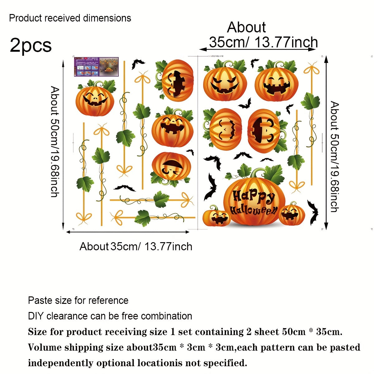 Halloween Pumpkin Window Stickers Party Decoration for Living Room Bedroom