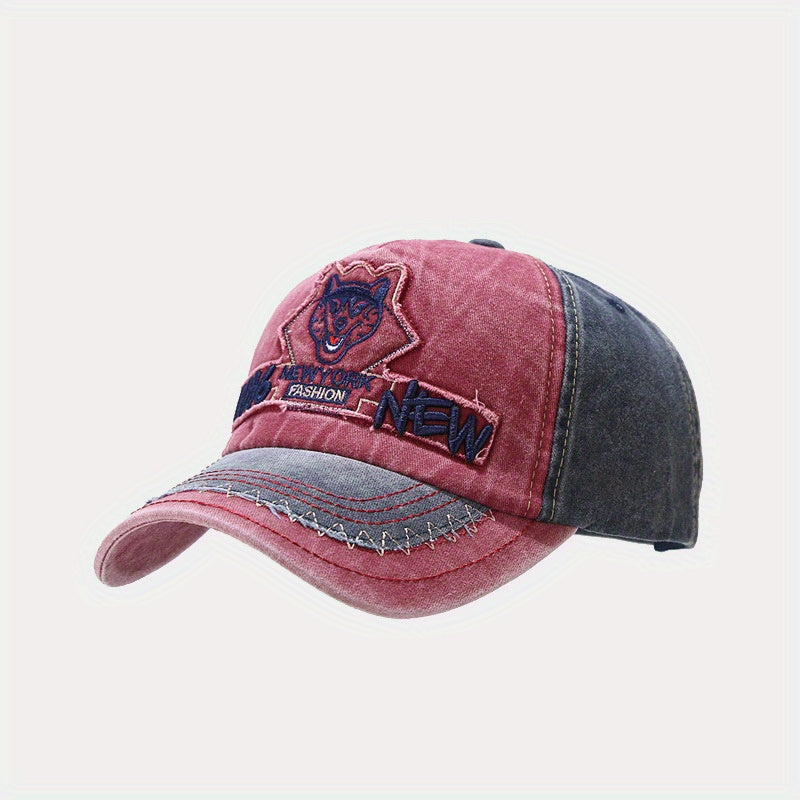 Splicing Patch Husky Hat Baseball Cap Anti-sunshade Cap