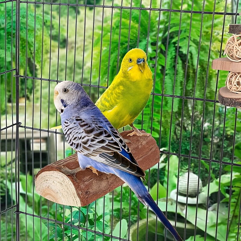 Wooden Bird Station Parrot Cage Perch Wood Platform Birds Cage Accessories
