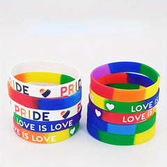 2pcs Rainbow Letter Wrist Band Bracelet