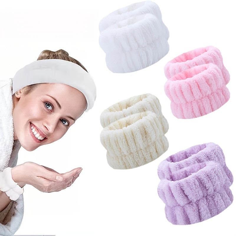 Solid Plush Wrist Band 2pcs for Girls