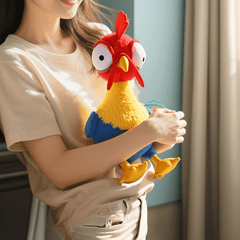 Adorable Rooster Plush Toy with Overalls for Kids