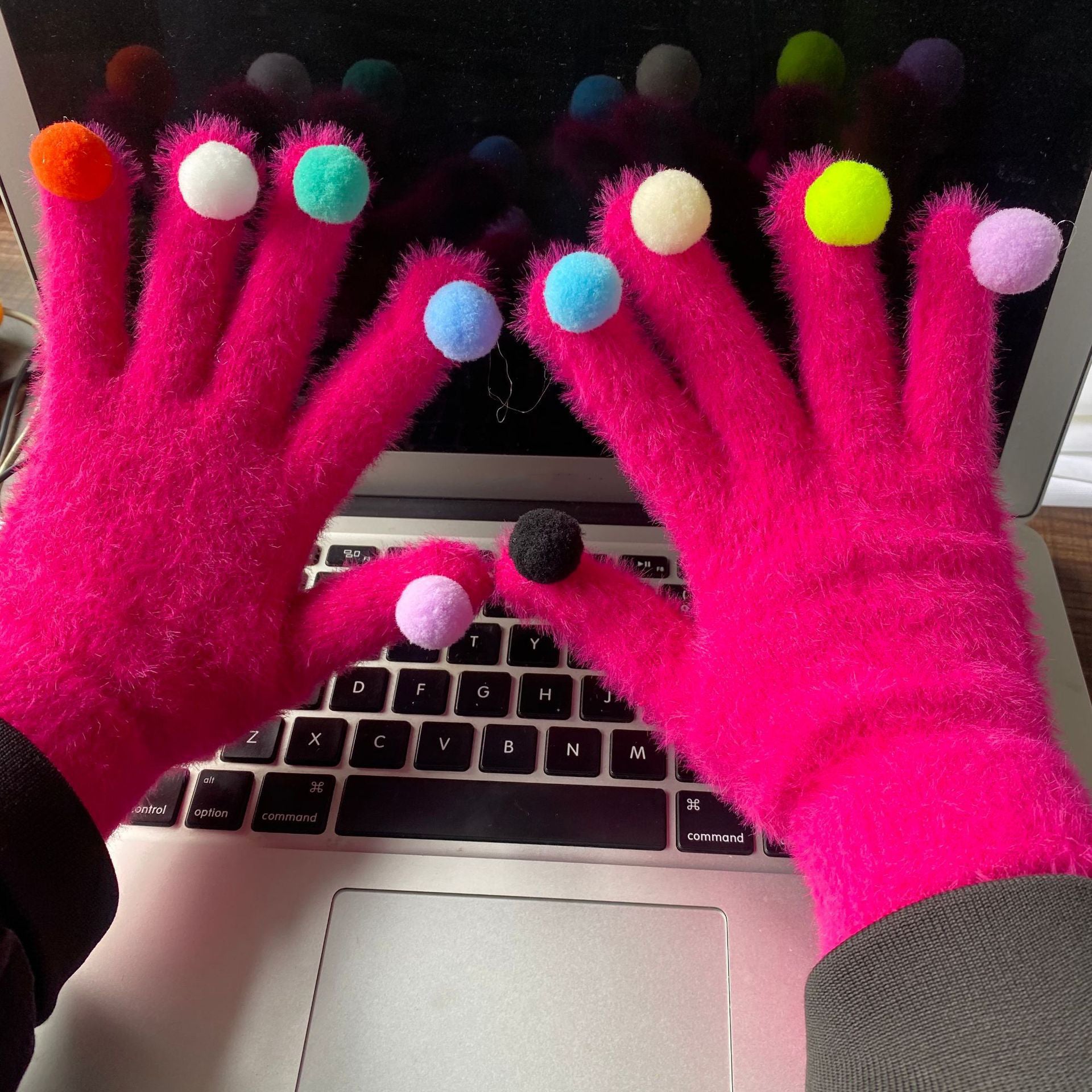 Funny Personalised Warm Knit Hairball Gloves for Students