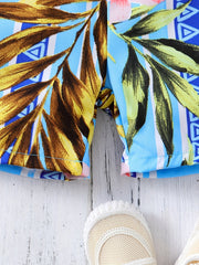 Boys Flower Print Casual Shorts Comfortable Vacation Beach Kids Summer