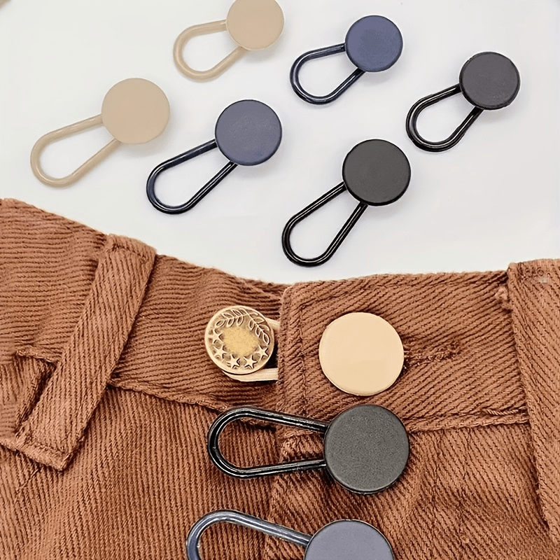 6pcs Adjustable Waist Button Extenders No Sew Detachable Jeans Pants Fasteners