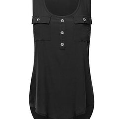 Sleeveless Solid Crew Neck Casual Tank Top Women's Clothing