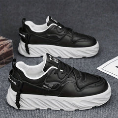Men's Platform Lace-up Sneakers Easy to Clean Casual Walking Shoes