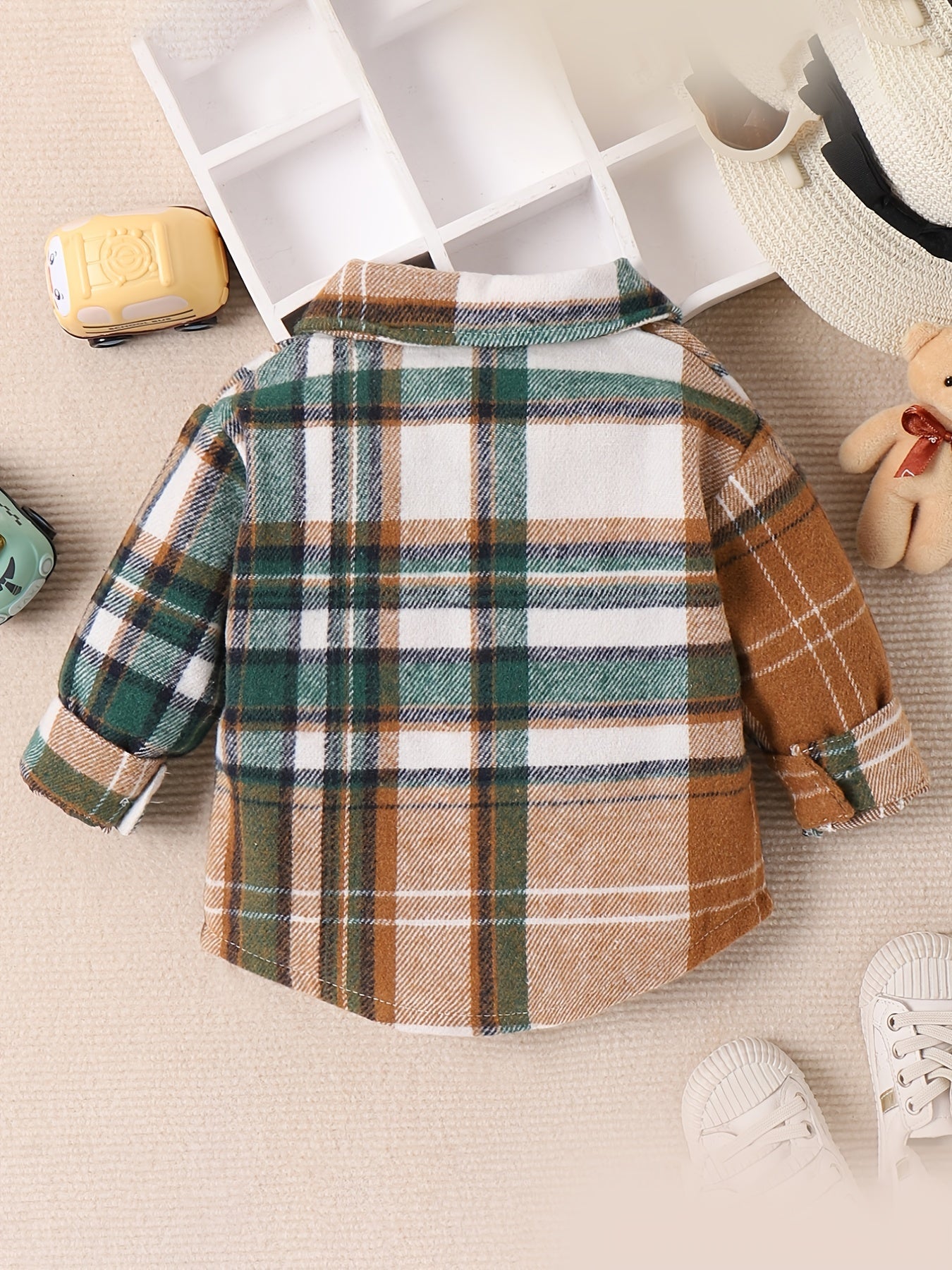 Toddler Boys Plaid Flannel Shirt Long Sleeve Button Up