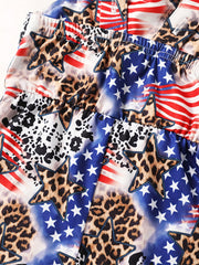 Baby Girls Star Print Flared Overalls
