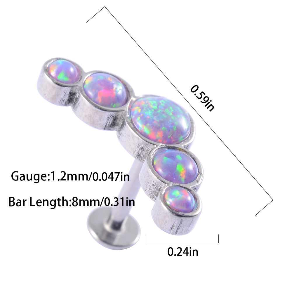 Opal Tragus Nose Ring Surgical Steel Cartilage Piercing