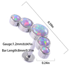 Opal Tragus Nose Ring Surgical Steel Cartilage Piercing