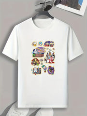 Men's Doodle Pattern T-shirt for Halloween