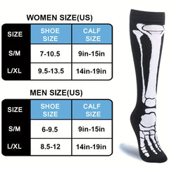 Skull Pattern Calf Socks Halloween Knee High Stockings