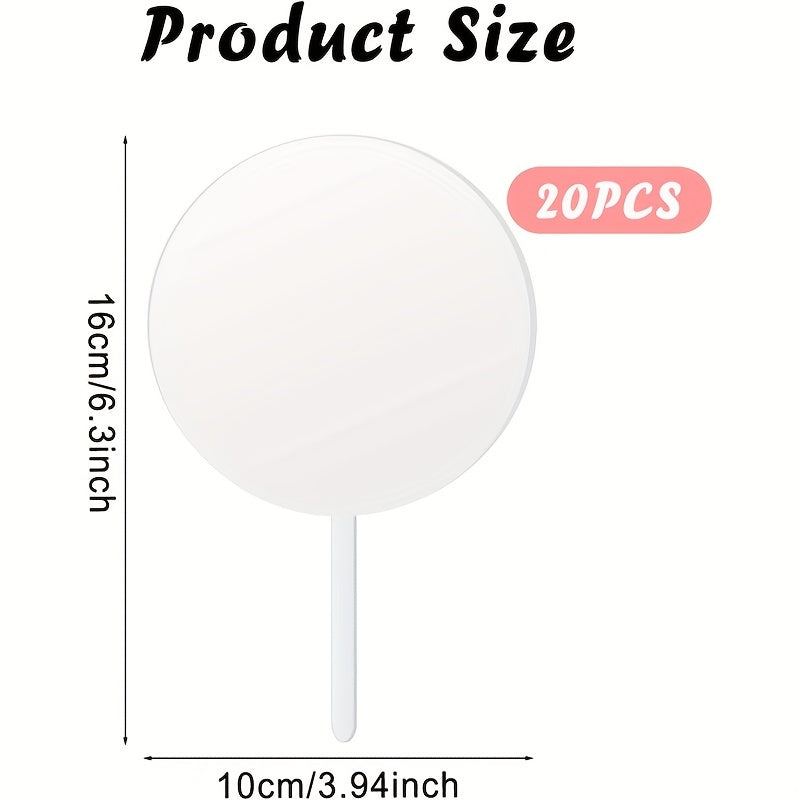 20Pcs DIY Acrylic Cake Toppers Blanks for Weddings Birthday Party