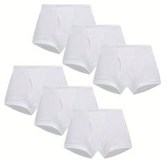 6pcs Boys Boxer Briefs Elastic Waist Pure Comfortable Underwear Kids Clothes