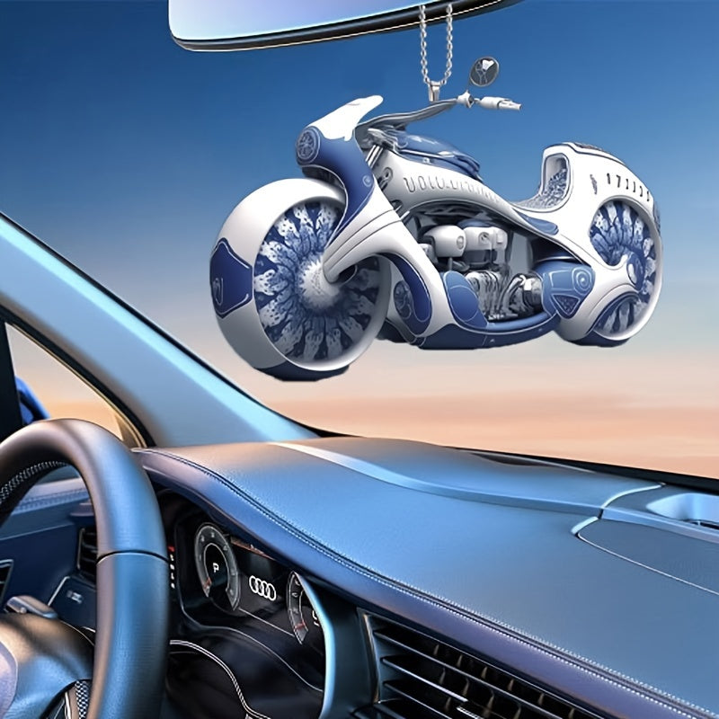 Sci-Fi Motorcycle Acrylic Pendant Rearview Mirror Decoration