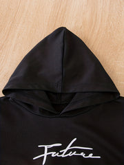 Boy's FUTURE 2pcs Block Hoodie & Sweatpants Set For Spring Fall