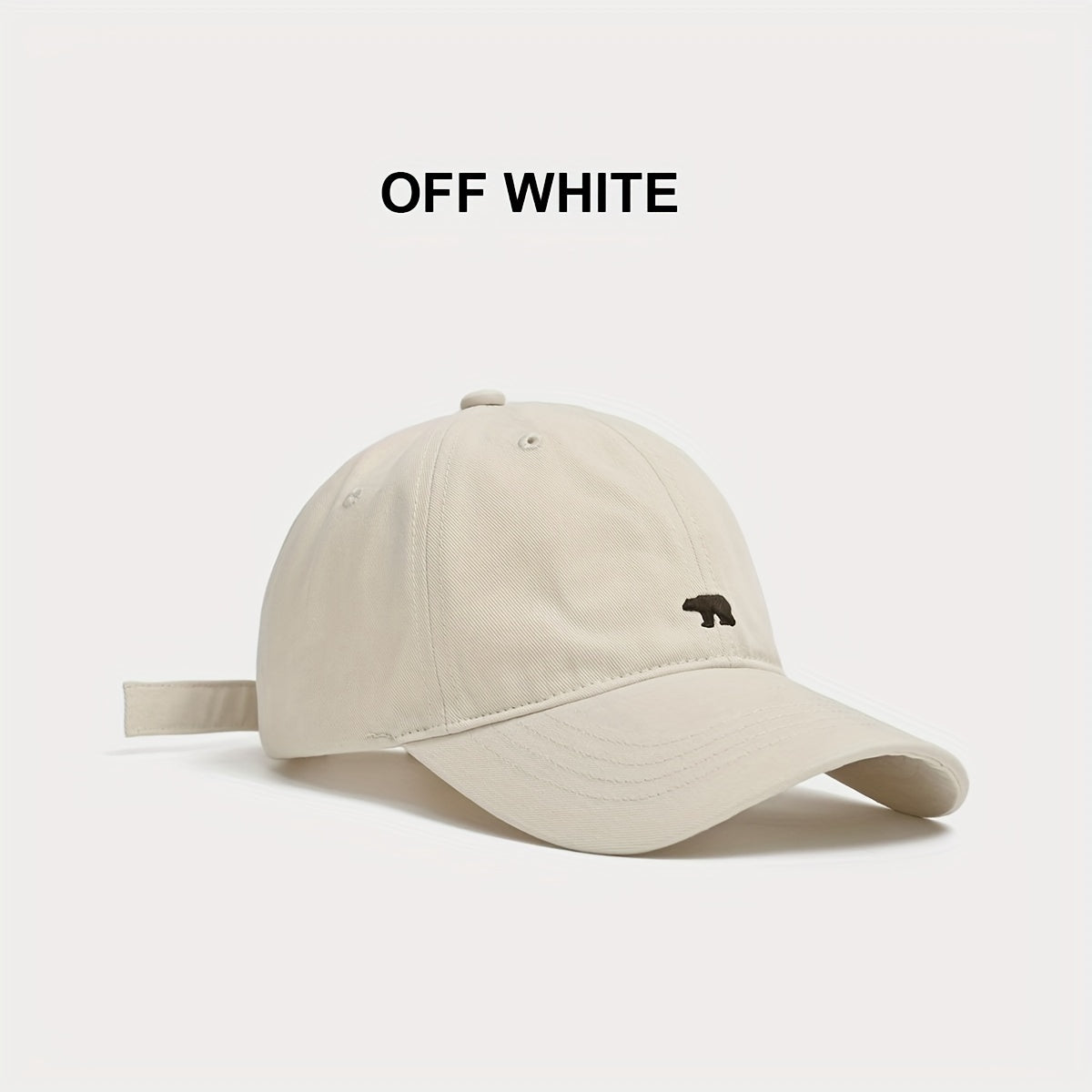 Polar Bear Embroidered Denim Baseball Cap Unisex Sunshade Hat