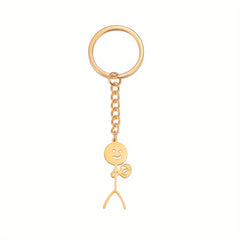 Stickman Keychain Stainless Steel Jewelry Gift