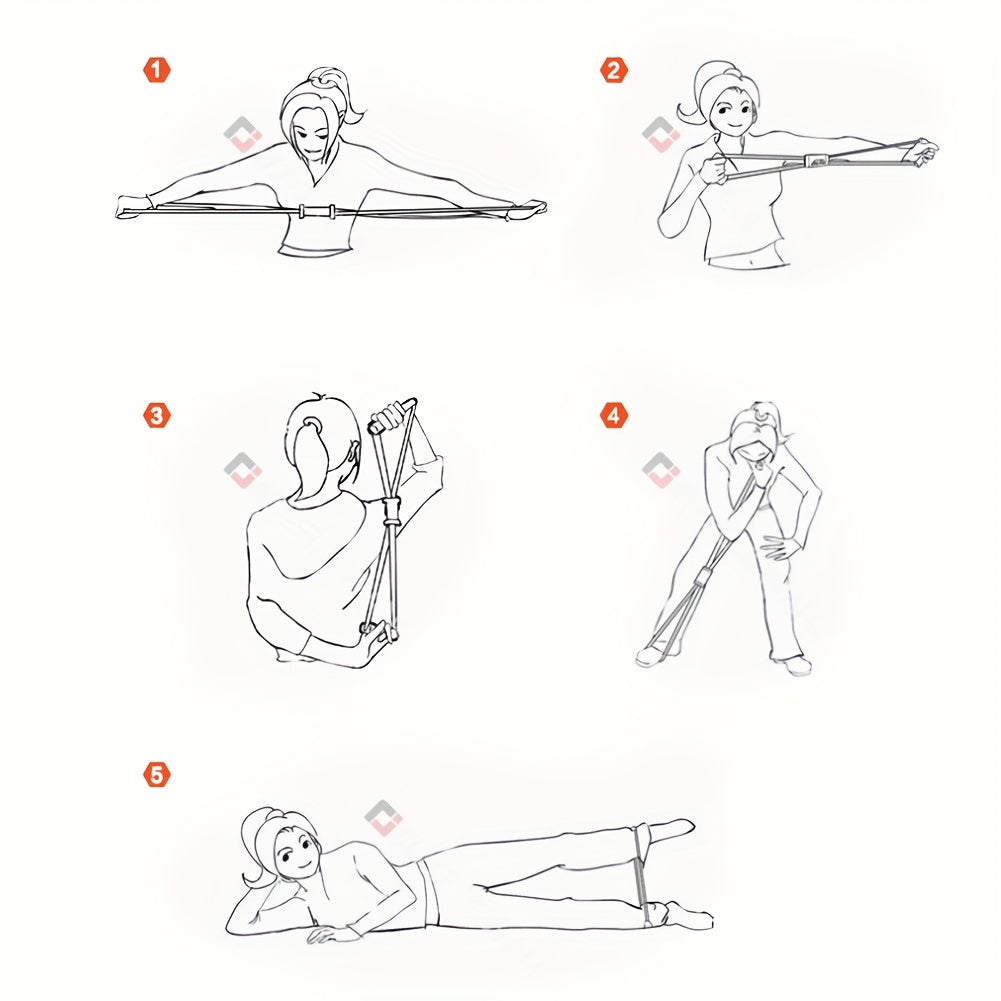 8 Shaped Yoga Stretch Strap Elastic Resistance Band for Home Gym Pilates