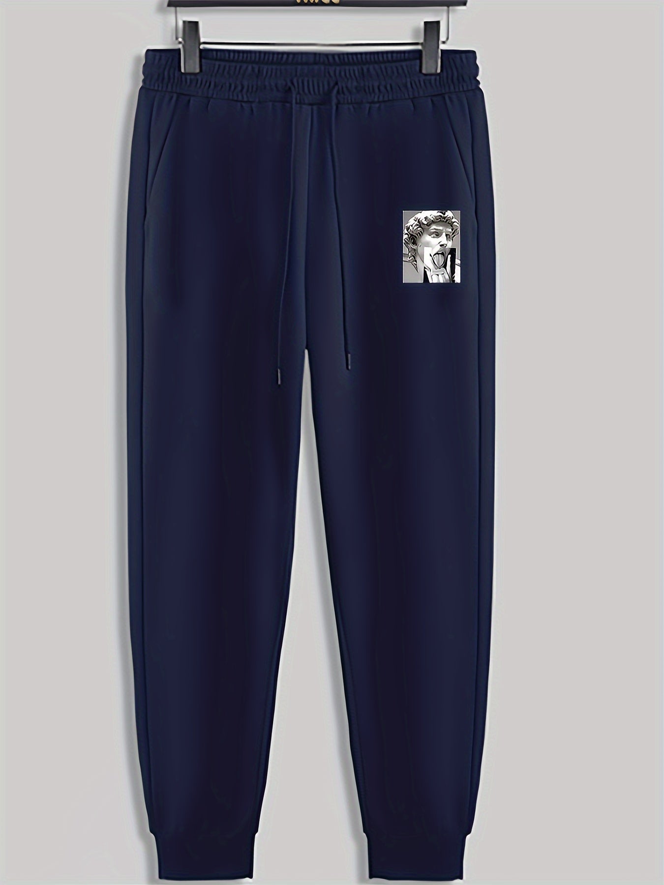 Funny Statue Print Men's Sweatpants Loose Casual Trousers Spring Autumn