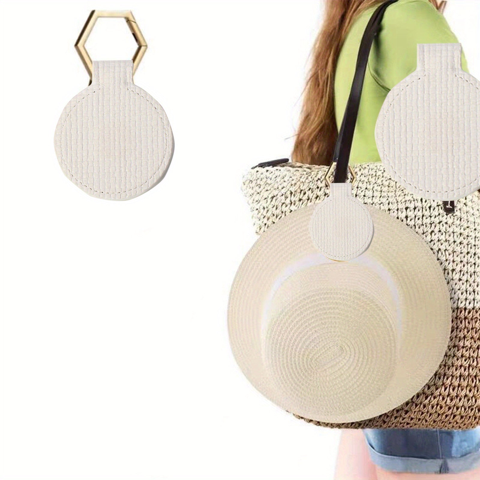 Magnetic Hat Clip Handbag Backpack Holder PU Leather Travel Accessories