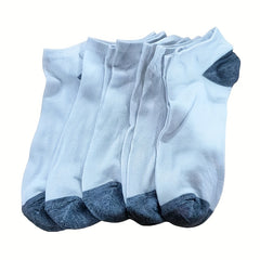 5 Pairs Men's Low Cut Ankle Socks Breathable Sweat Absorption