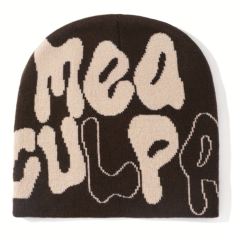 Letter Jacquard Y2K Beanie Candy Hip Hop Unisex Skull Cap