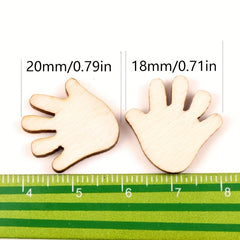 50pcs 20mm Wooden Baby Hands for Kids Projects, Painting, Signing