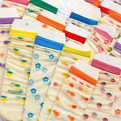 5 Pairs Fruit Floral Mesh Socks Sheer Mid Tube Stockings