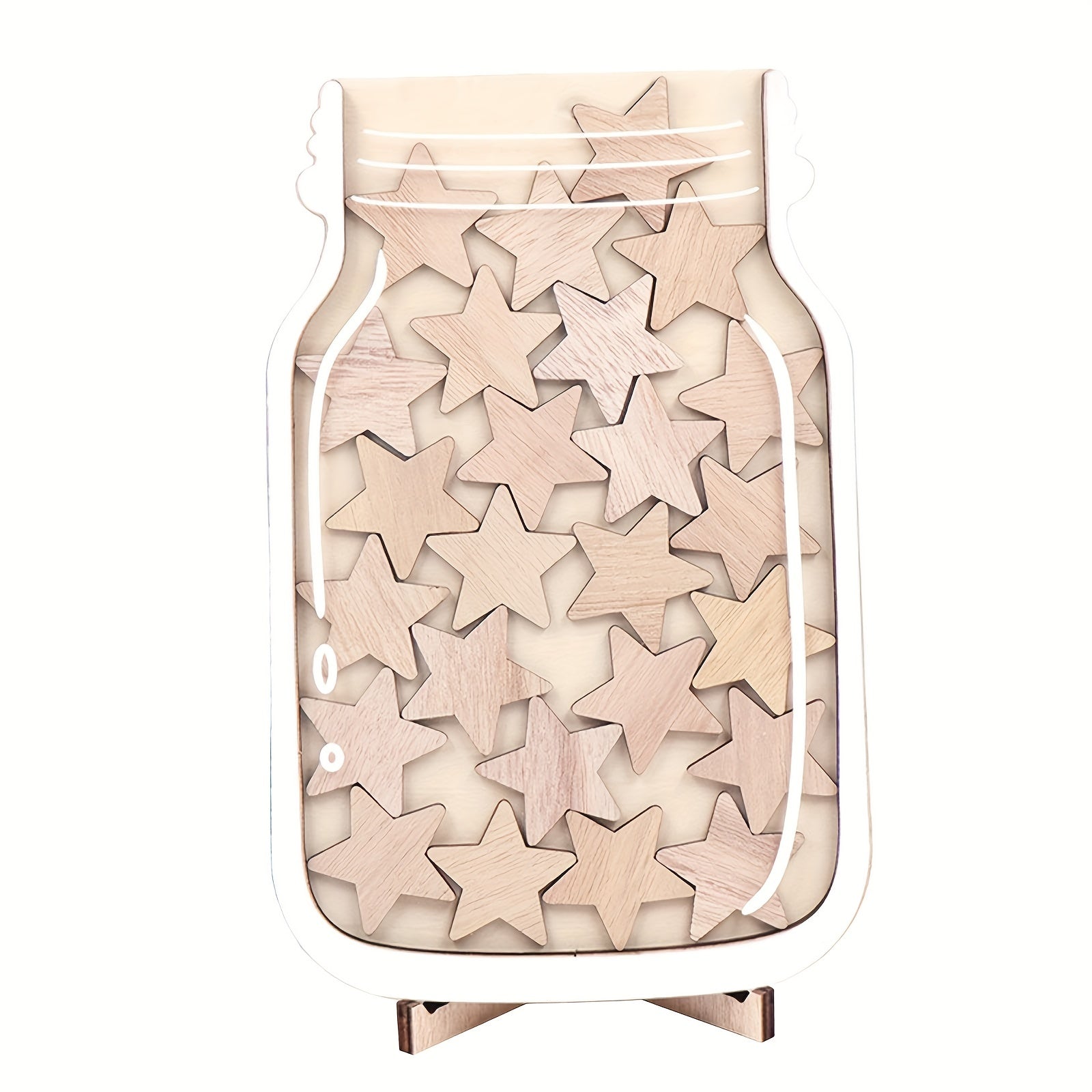 Wooden Reward Jar with Stars Incentive Reward Jar