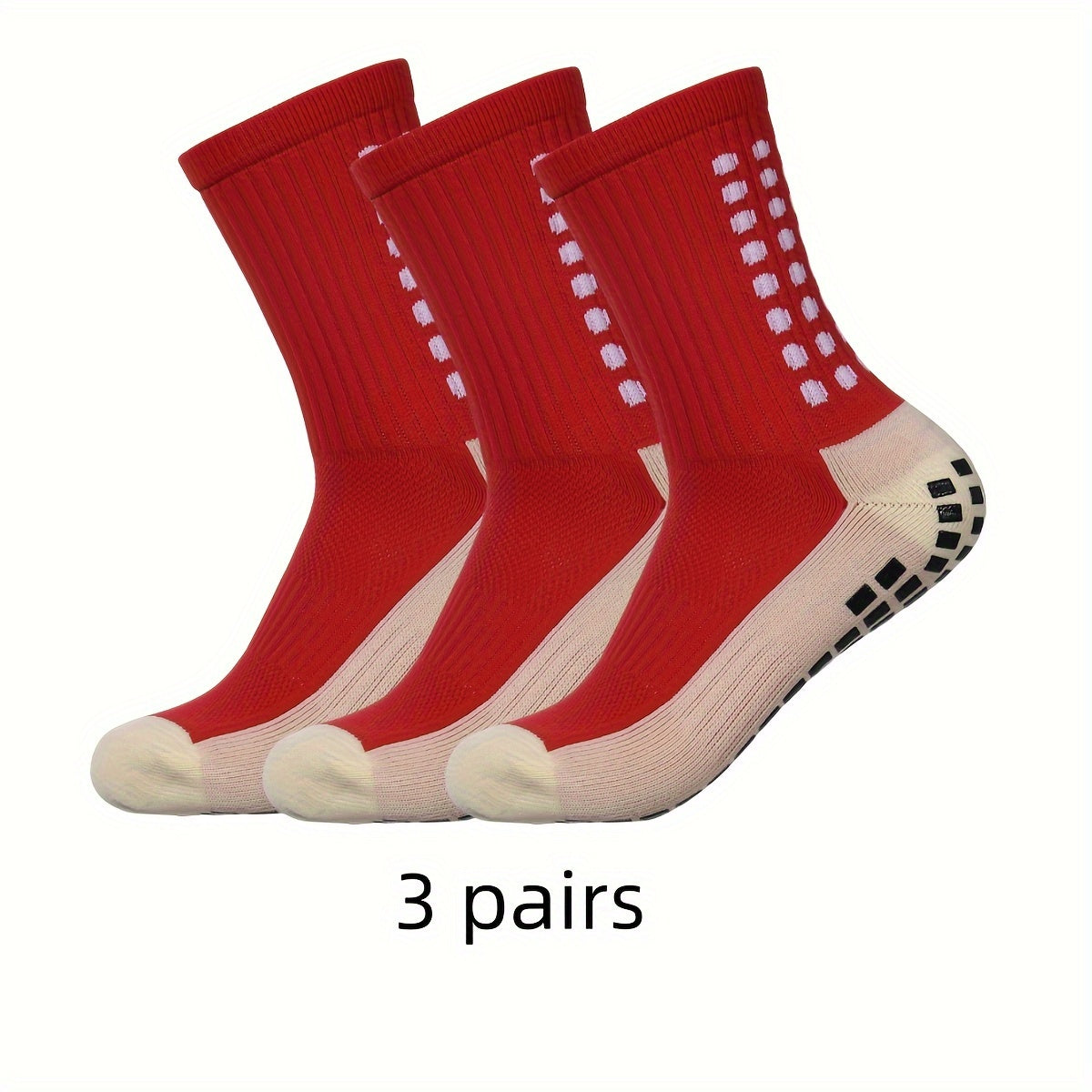 3 Pairs Men's Mid Crew Sport Socks Nylon Blend Breathable Sweat Absorbing