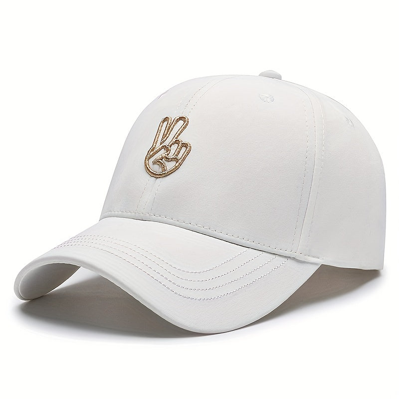 Adjustable Victory & Peace Gesture Embroidered Baseball Cap