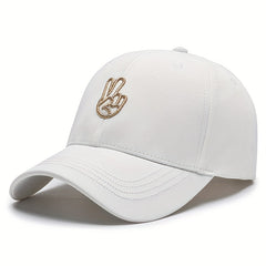 Adjustable Victory & Peace Gesture Embroidered Baseball Cap