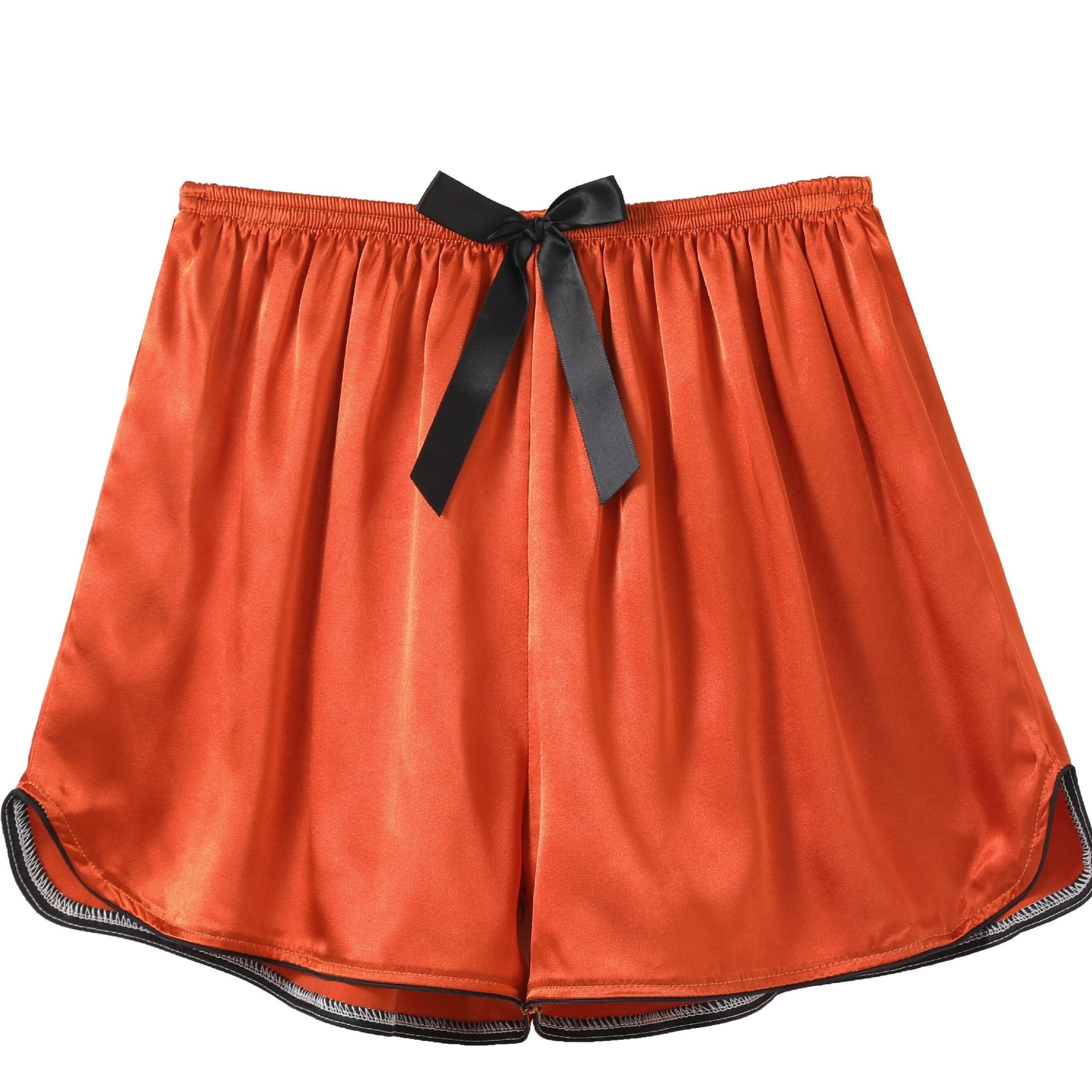 Satin Bow Sleep Shorts Elastic Waistband