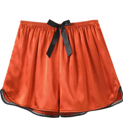 Satin Bow Sleep Shorts Elastic Waistband