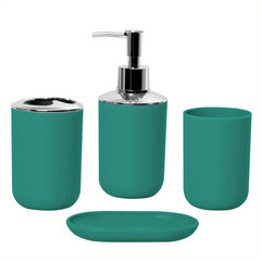 4pcs Soap Dispenser & Holder & 2 Cups Bathroom Accessories Set