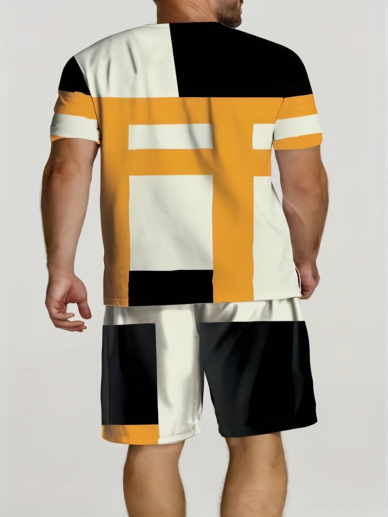 Men's Ombre Casual T-shirt & Shorts Set - Summer Fashion