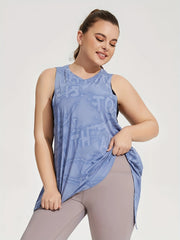 Tie Dye Cut Out Tie Back Fitness Tank Top