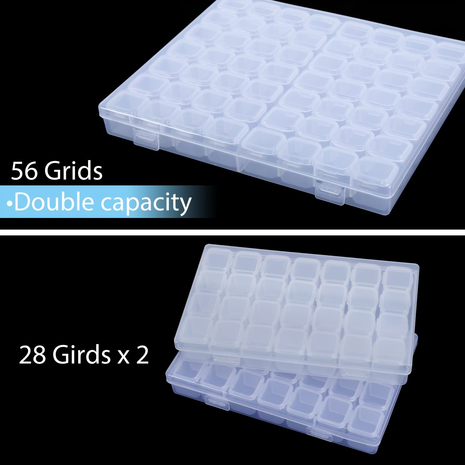 5pcs Diamond Painting Storage Containers 56 Grids Plastic Box With Labels
