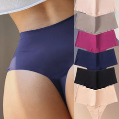 6pcs Seamless Solid Thongs Soft Comfy Stretchy Intimates Panties Women's