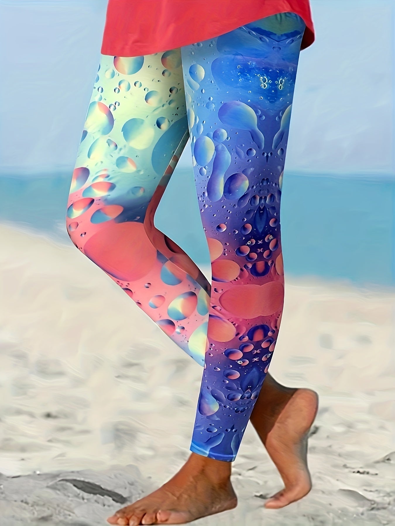 Women's Plus Ombre & Drop Print Leggings