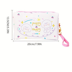 Cherry Print Square Makeup Bag Cartoon PU Toiletry Bag