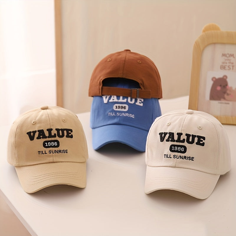 Kids Sunshade Breathable Baseball Cap With Letter Embroidery