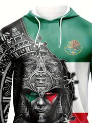 Mexican Print Hoodies For Men Graphic Sweatshirt Hooded Pullover