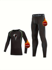 Toddler Kids Poker Card Print Fleece Compression Set
